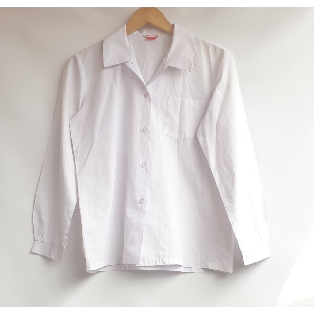 Kemeja Putih Polos Formal Merek Kanko Seragam Lengan Panjang Sekolah Kerja Preloved PL Prelove