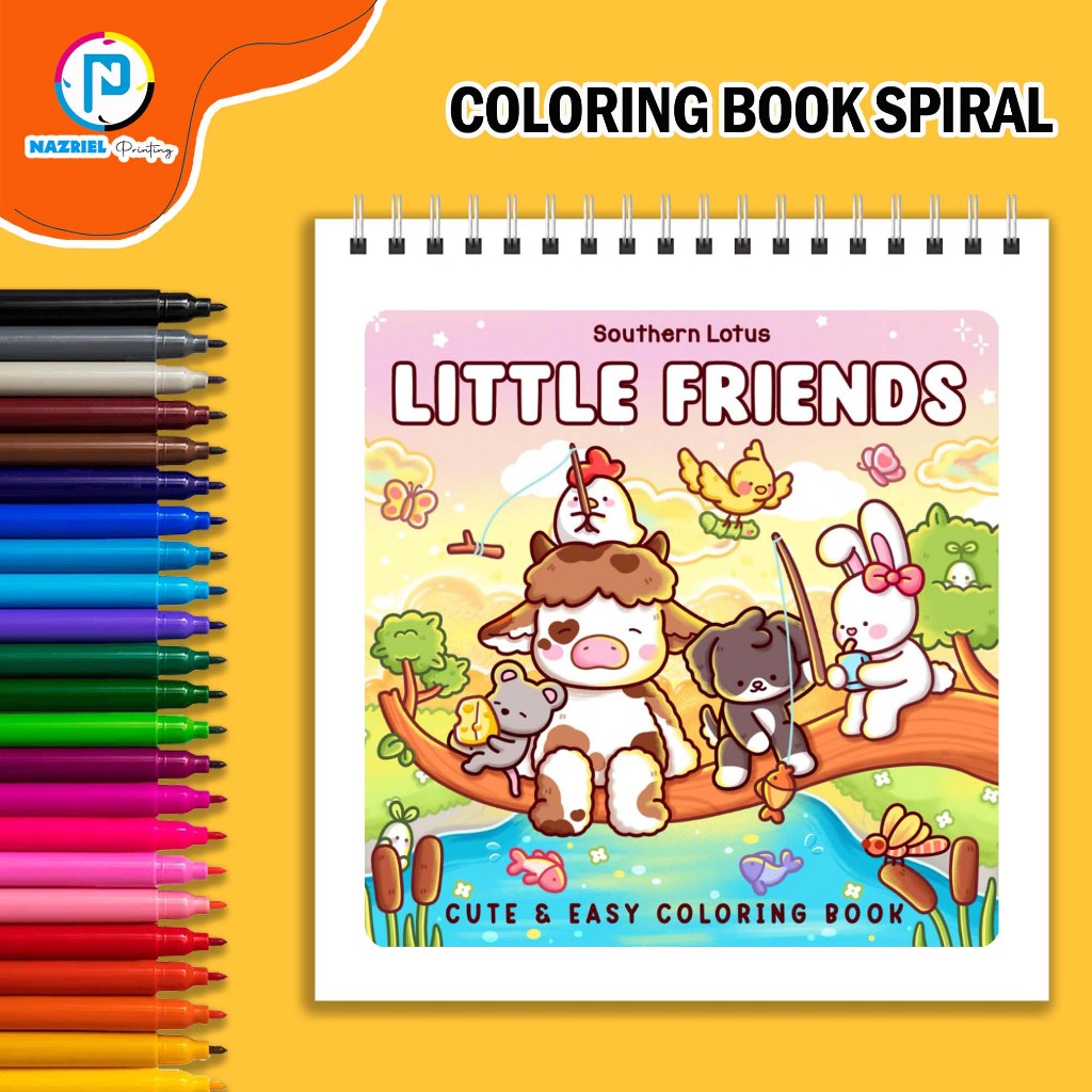 

Little friends by Southern Lotus 51 Page Coloring Book Buku Mewarnai Spiral