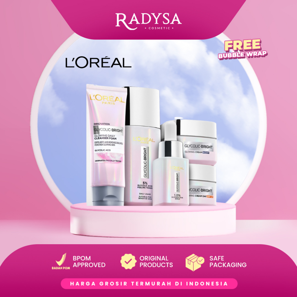 𝐑𝐀𝐃𝐘𝐒𝐀 - L'OREAL LOREAL Paris Glycolic Bright Glowing Skincare Series