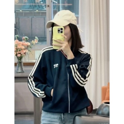 Sweater Tracktop Crop Premium Quality Hitam Polos Jaket Sweater Wanita Kepala Sletting Double Bordir