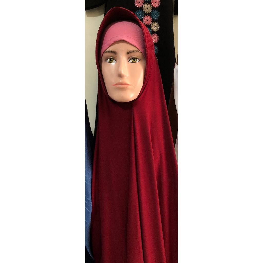 Hijab instant  spandek merah Eltin