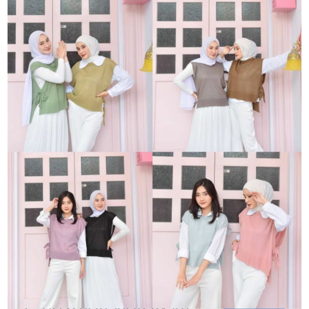 F (F6) OUTER VEST RAJUT TALI PINGGIR / ROMPI RAJUT PREMIUM