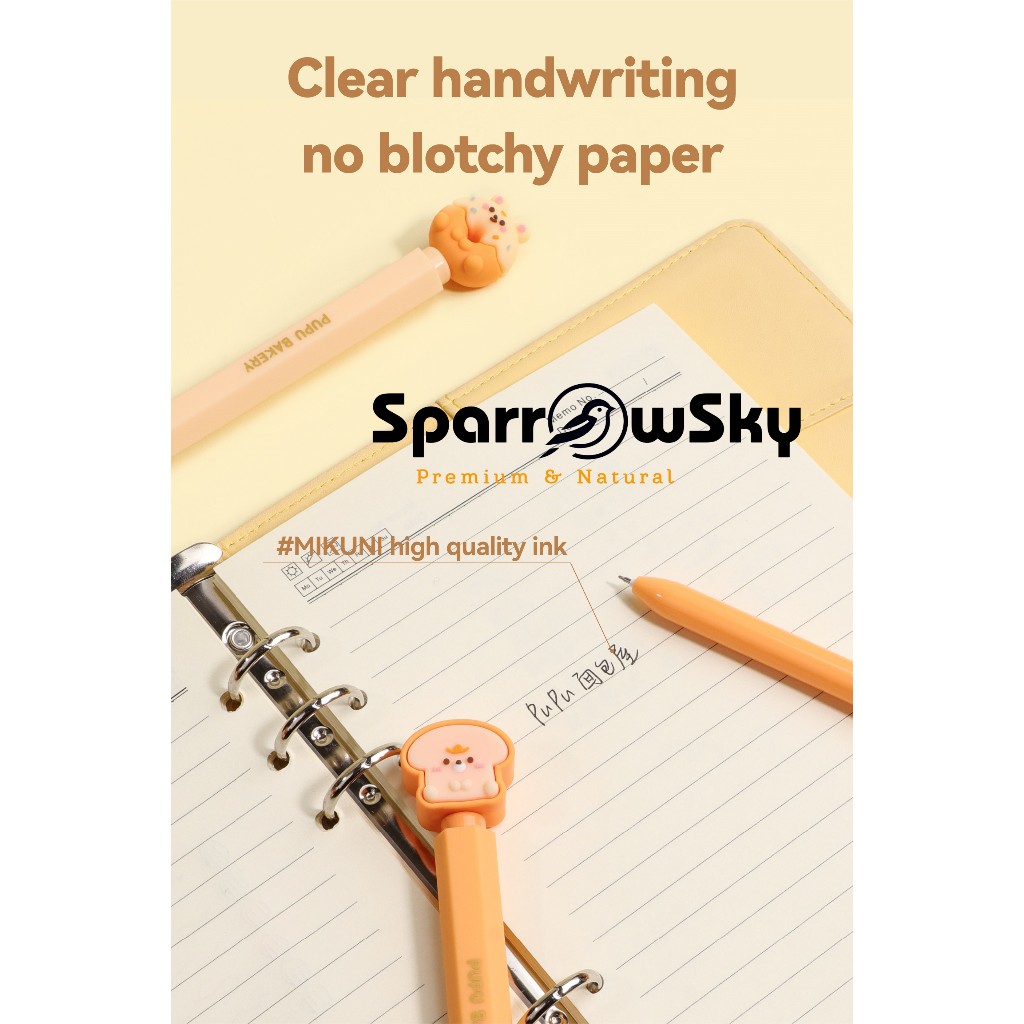 

SPARROW KUKI Pen Silikon / Silicone Pen / Pen Karakter Lucu Cantik HEXAGON - PUPU BAKERY (7024)