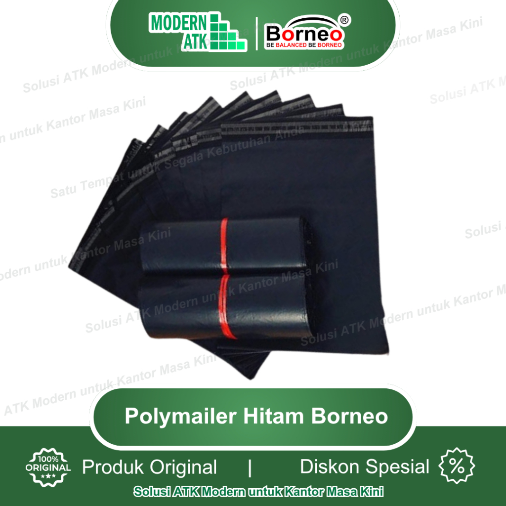 

Polymailer Borneo Economy Black/Plastik Polymailer lem pelekat olshop