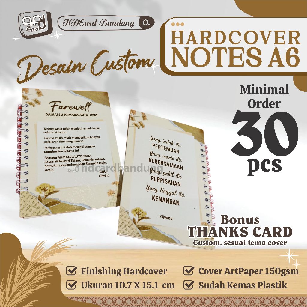 

[HC A6] Notes Hardcover A6 Undangan Notebook Custom Souvenir Pernikahan, Khitanan dll