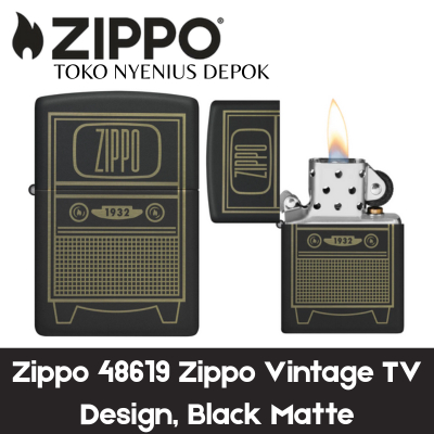 Zippo 48169 Zippo Vintage TV Design, Black Matte