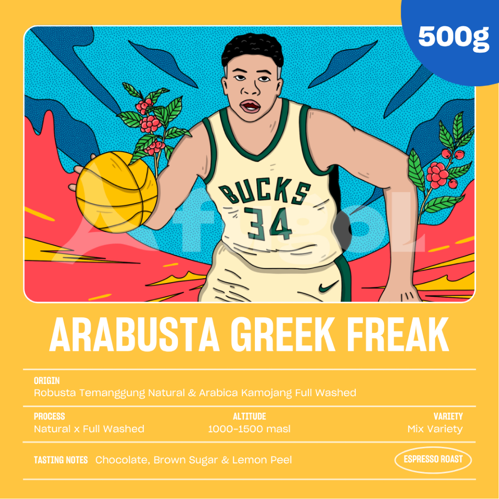 

Kopi Espresso Blend Kopi Susu Arabica Robusta PREMIUM (500 gr) ARABUSTA GREEK FREAK