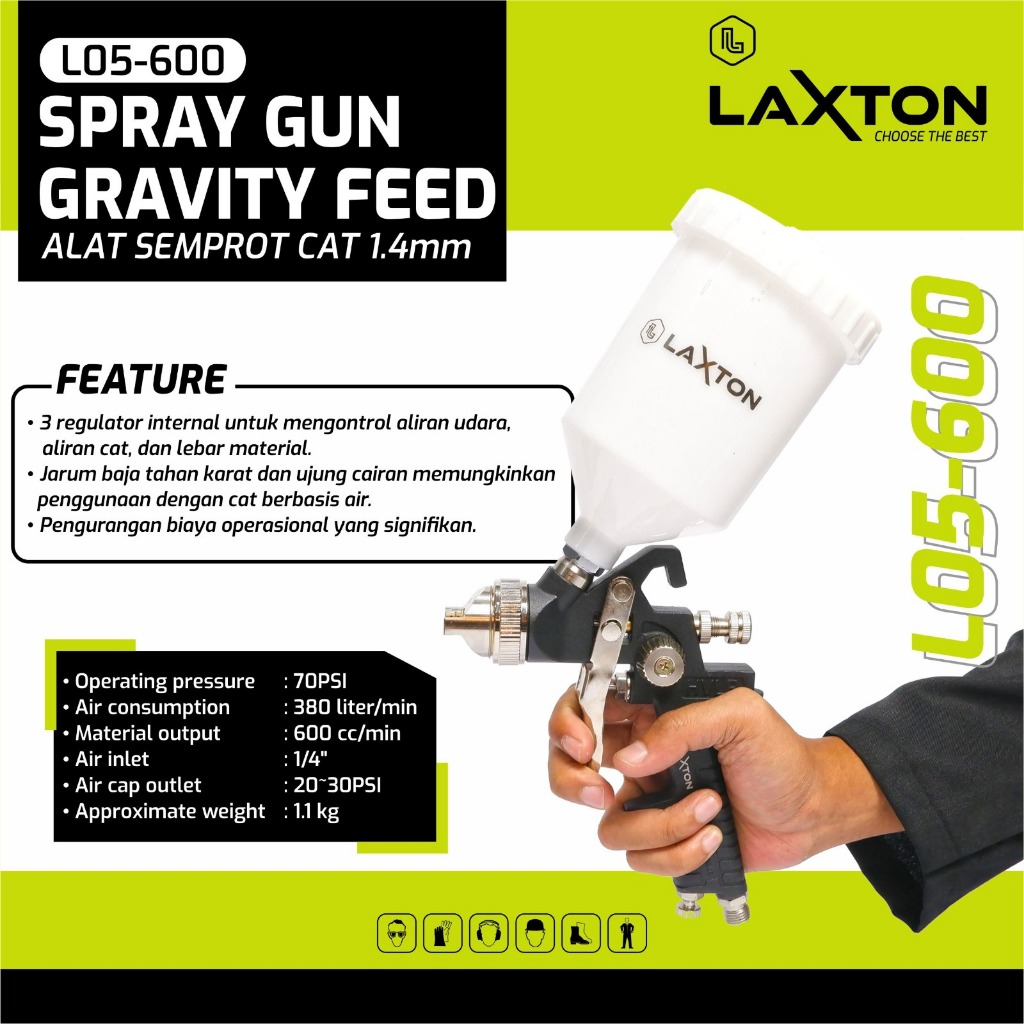 Sanstore05 Spray Gun - Spray Gun Cat Semprot - Spraygun Hvlp - Laxton Alat Semprot Cat Spraygun