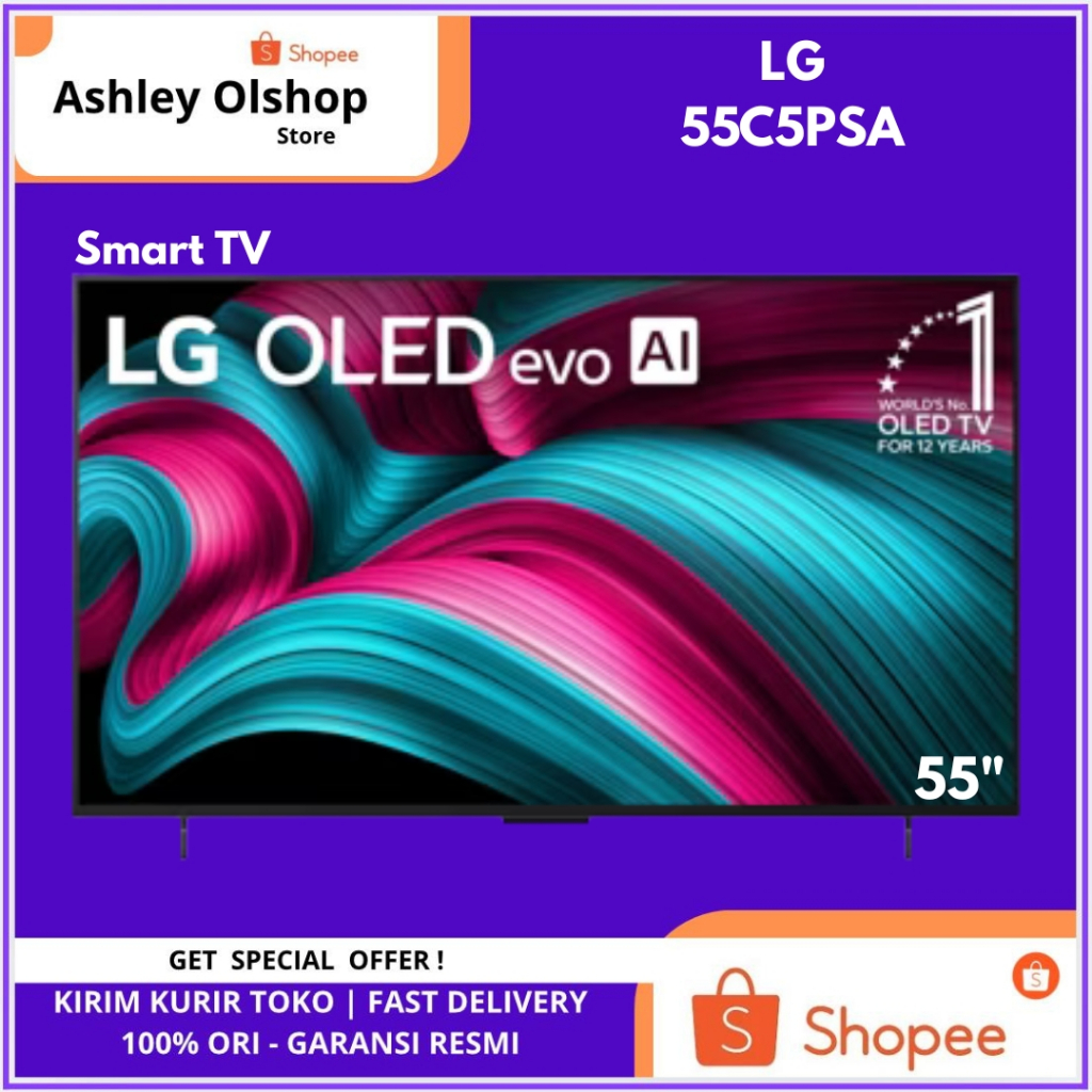 Oled TV LG 55 Inch C5 LG 55C5 4K Smart TV OLED evo AI C5 OLED55C5PSA LG 55C5PSA Pengganti 55C4