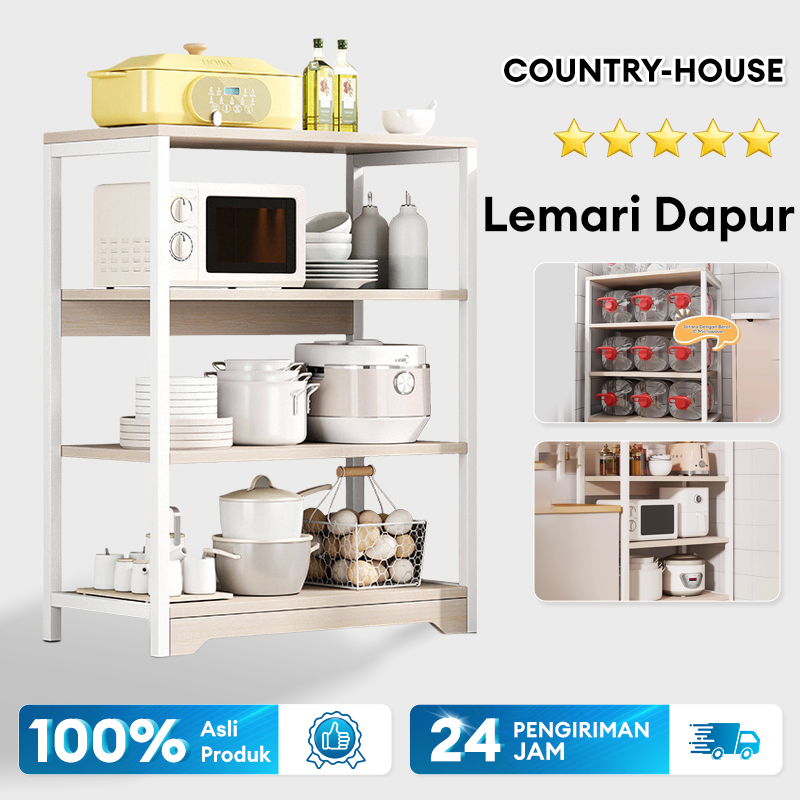 COUNTRY-HOUSE Lemari Dapur Minimalis Rak Dapur Bufet Kabinet Dapur Rak Penyimpanan Lemari Kabinet Be