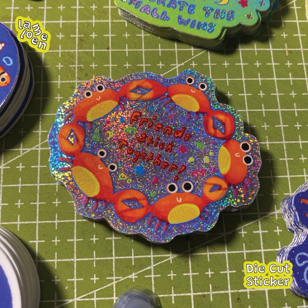 

Lameloen's Fish Tank Friends - Friends Stick Together Diecut Sticker