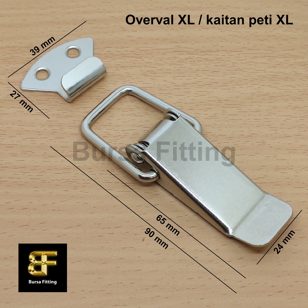 Kaitan peti ukuran XL / overval XL / kunci koper / kunci album / grendel