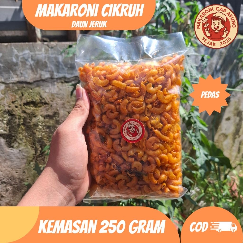 

MAKARONI CIKRUH 250 Gram Pedas Gurih Daun Jeruk Tasikmalaya