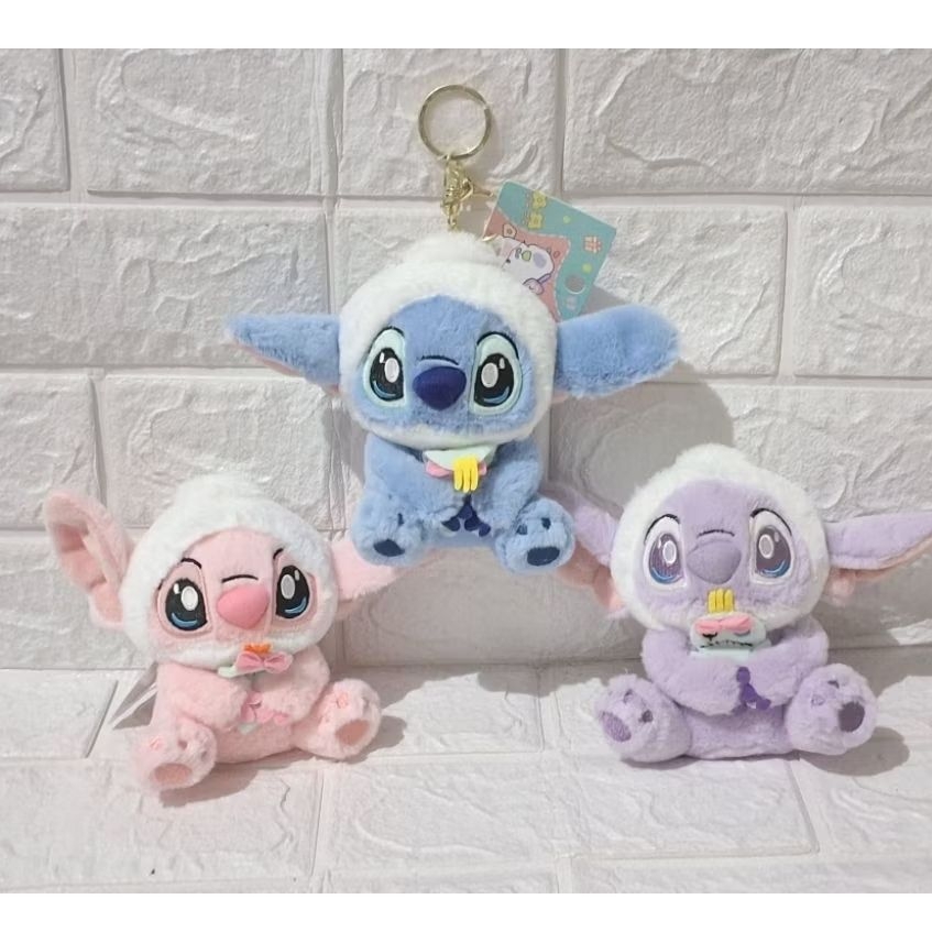 gantungan kunci boneka stitch. ganci boneka stitch karakter disney lilo and stitch biru pink ungu ba