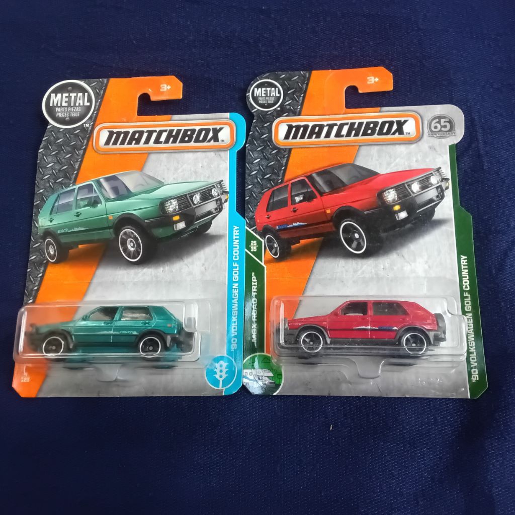 2 Diecast Matchbox Mbx VW 90 Volkswagen Golf Country Merah dan Tosca