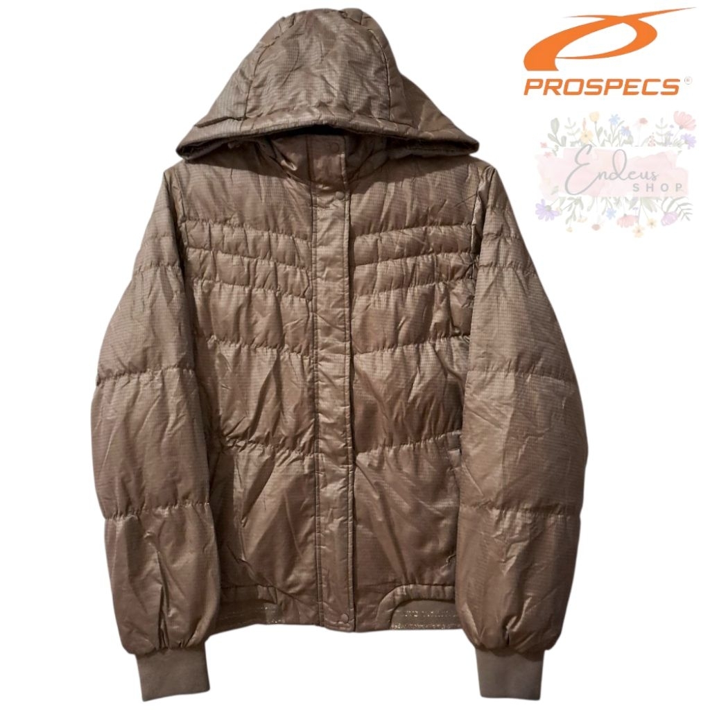 JAKET BULU ANGSA CEWEK BY PROSPECS SIZE M WARNA COKLAT MUDA