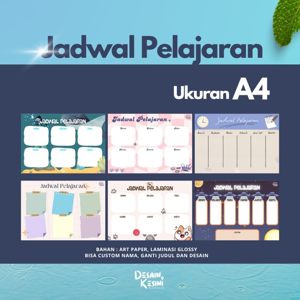 

Jadwal Pelajaran Sekolah Ukuran A4