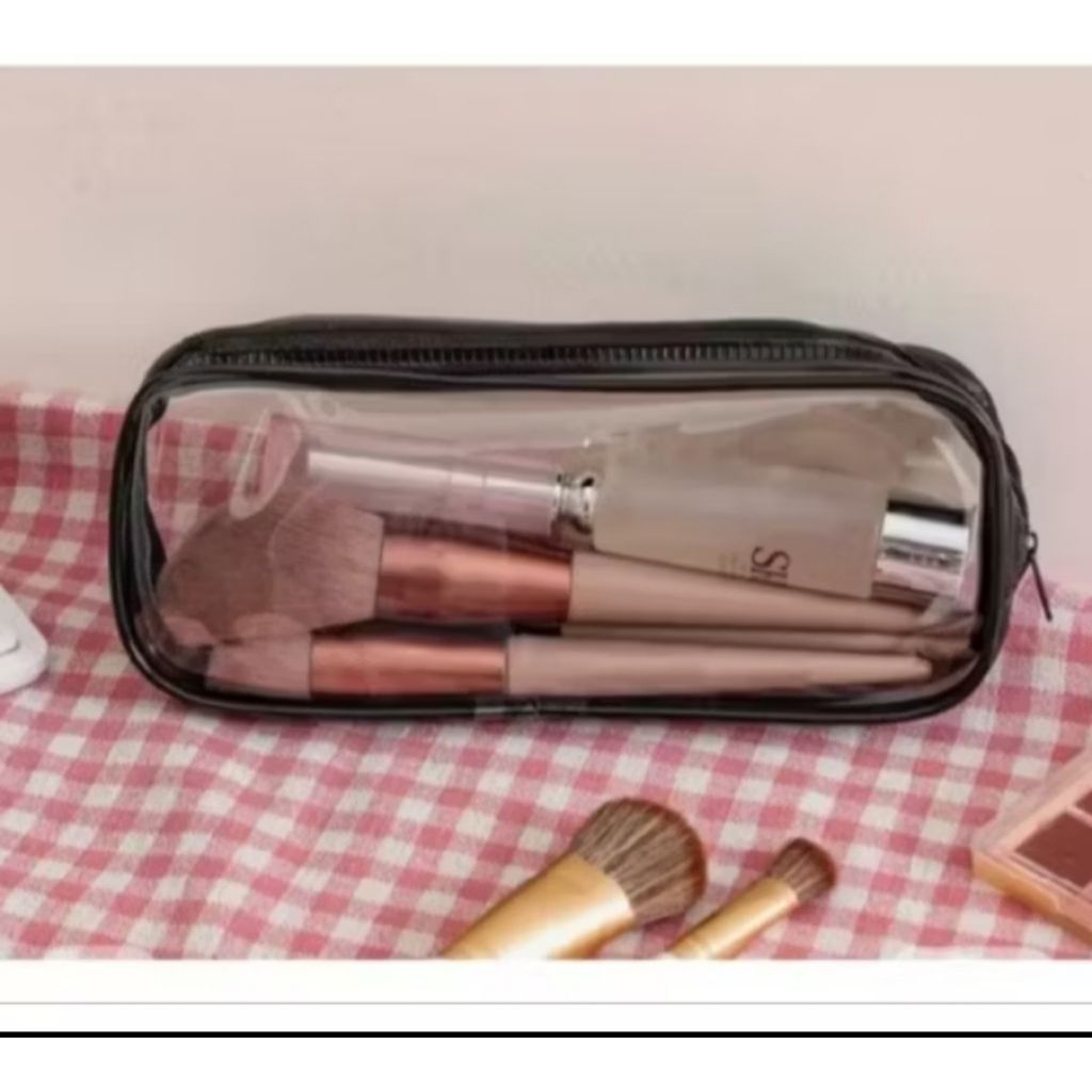 

Tempat Pensil Transparan Multifungsi Tas Penyimpanan Alat Rias -Tas Brush