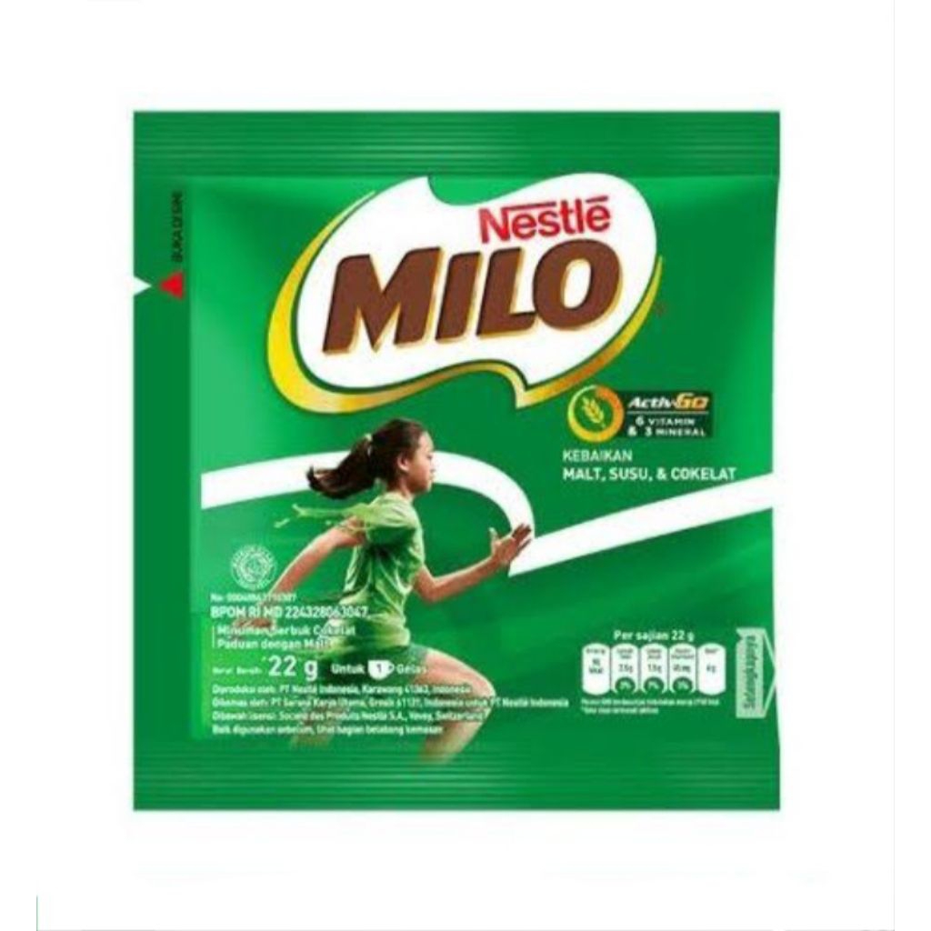 

milo sachet/milo ACTIV–GO (22g@10sachet)susu bubuk per 1 sachet/susu coklat milo/milo susu coklat bubuk