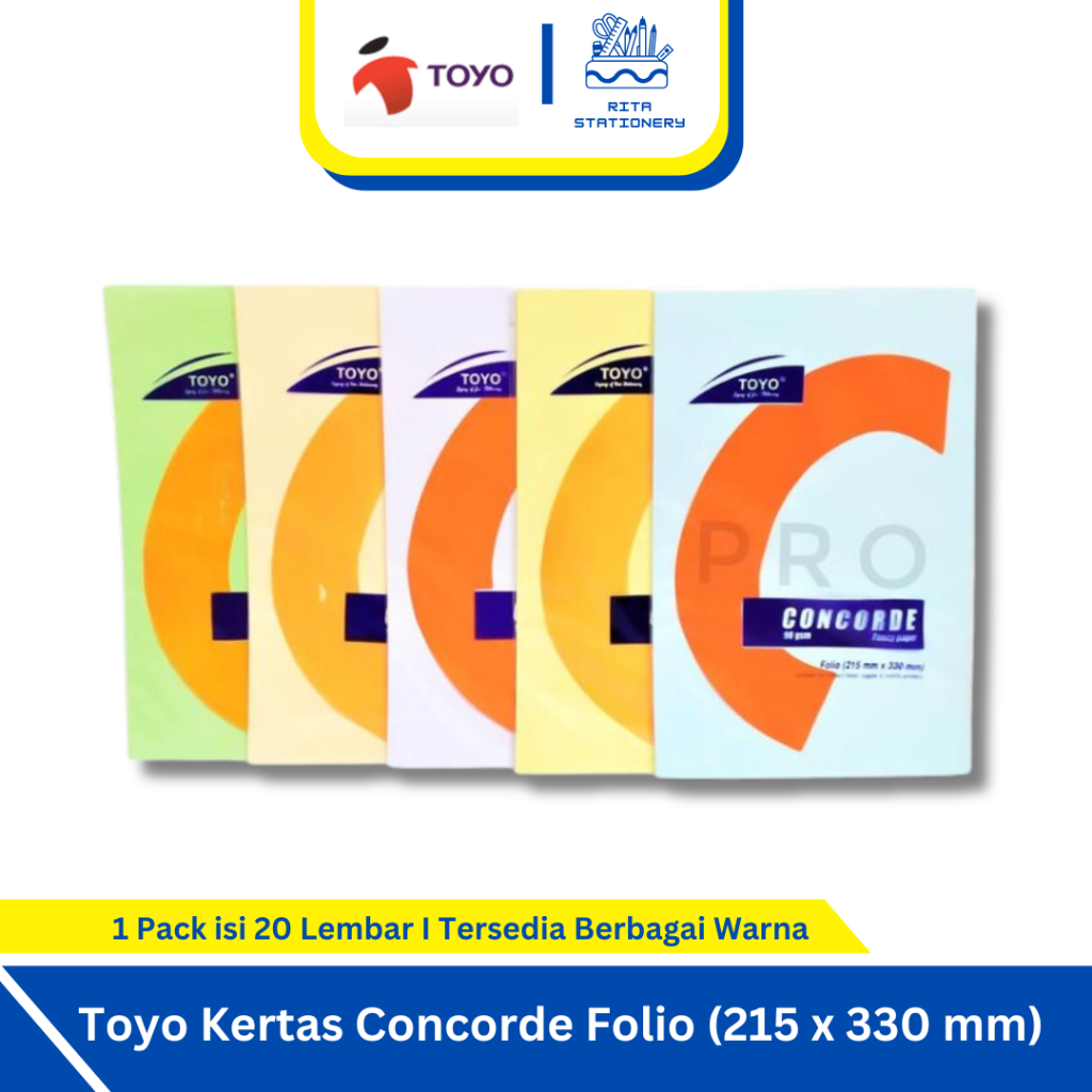 

Toyo Kertas Piagam Concorde Folio 90 Gsm (215 x 330 mm) Briefcard Warna