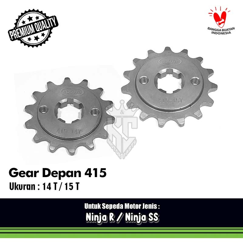 Gear Gir Gigi Tarik Depan 415 14 15 T Kawasaki Ninja R SS 2 Tak Grade SSS