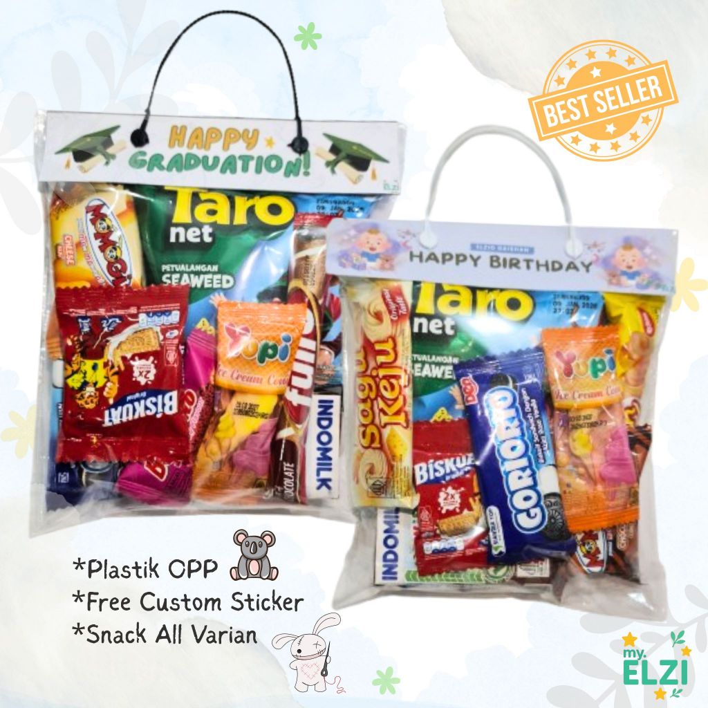 

BEST SELLER {GRATIS CUSTOM} HAMPERS SNACK LARGE - JINJING, BINGKISAN ULANG TAHUN, AQIQAH, WISUDA,