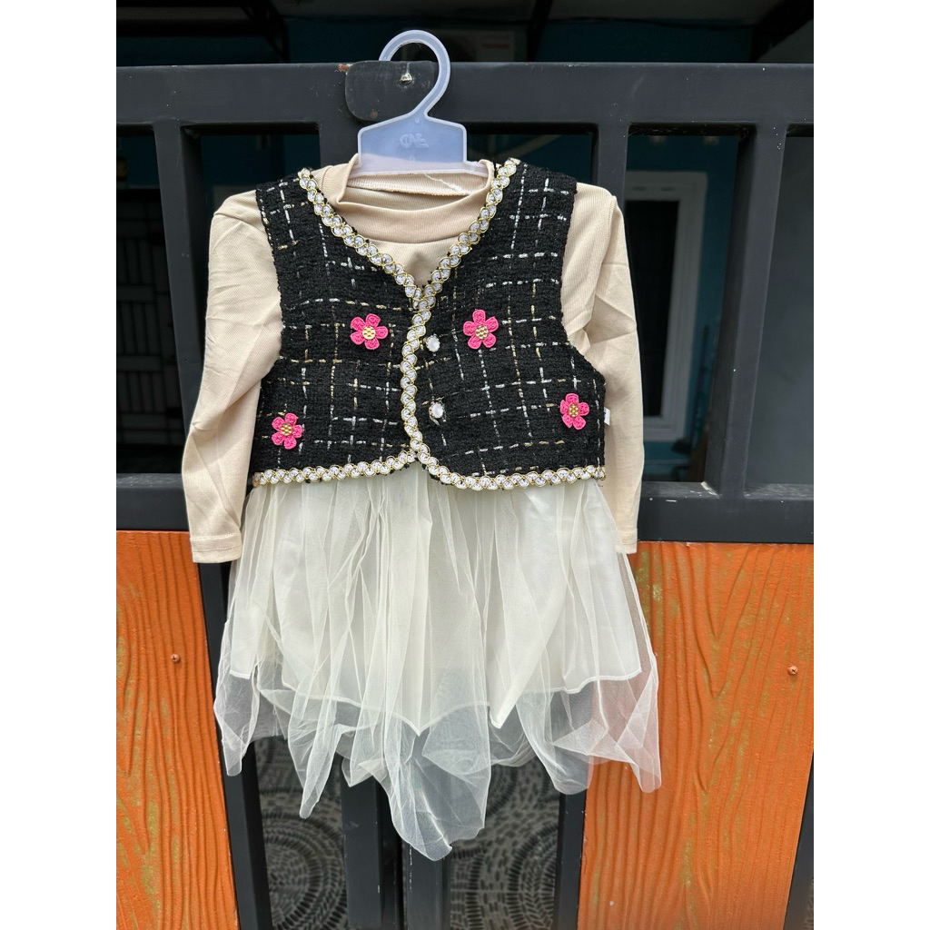 BAJU TWEED ROMPI ANAK PEREMPUAN