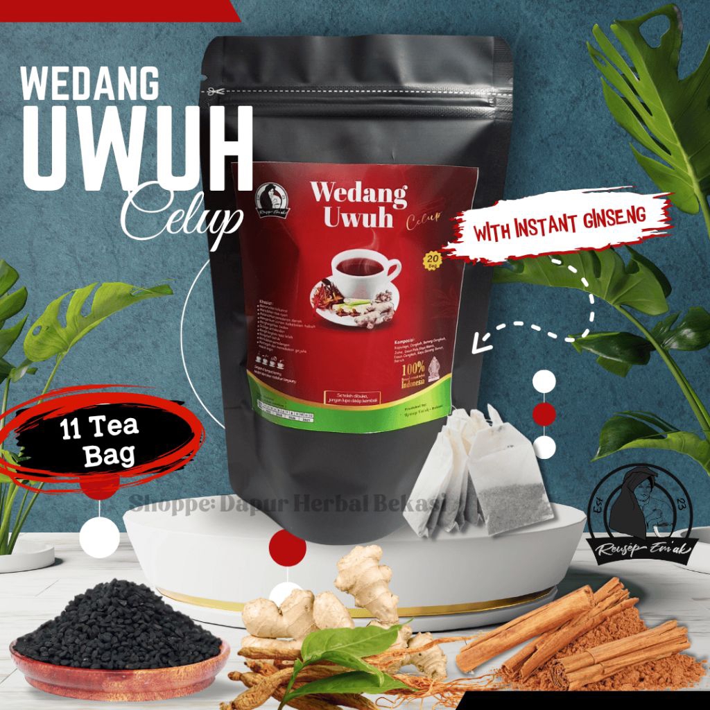 

WEDANG UWUH with INSTAN GINGSENG | teh herbal | isi 11 tegbag