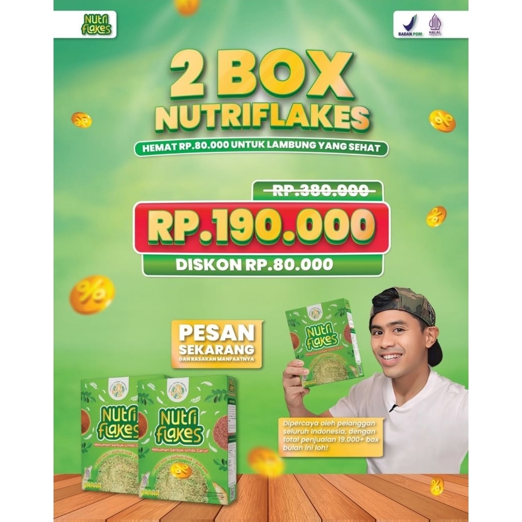 

Paket 2 Box Nutriflakes Sereal Umbi Garut Ampuh Mengatasi Permasalahan Asam Lambung Maggh Gerd