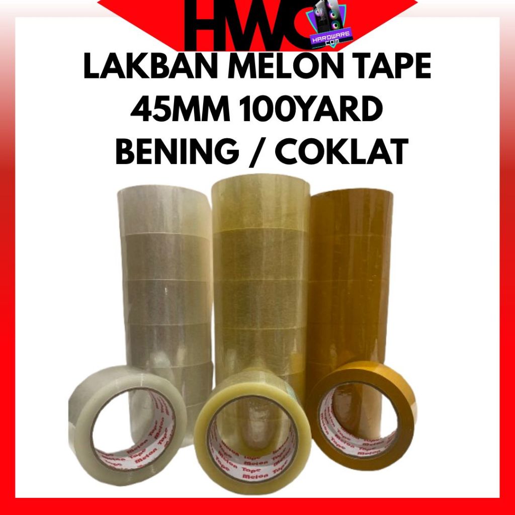 

Lakban MELON TAPE 100Yard 45mm Bening Coklat TERMURAH