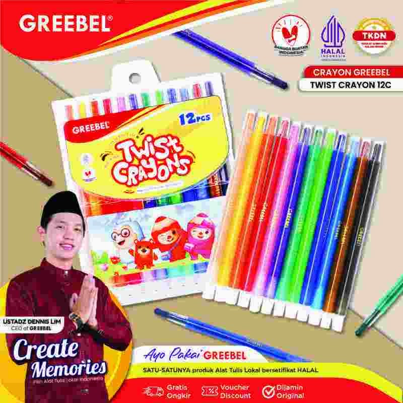 

GREEBEL CRAYON TWIST 12 WARNA