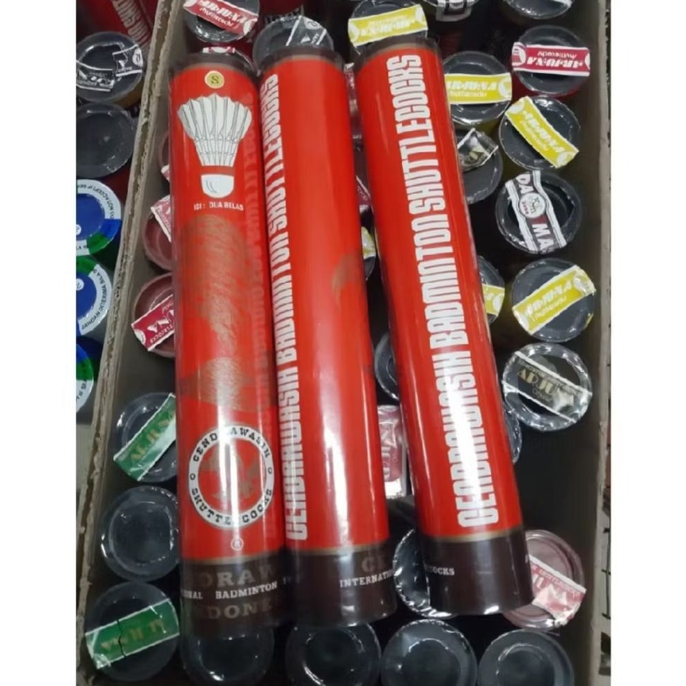 KOK CENDRAWASIH MERAH [NORMAL] SHUTTLECOCK BULU BULAT KEDOT BADMINTON BULUTANGKIS