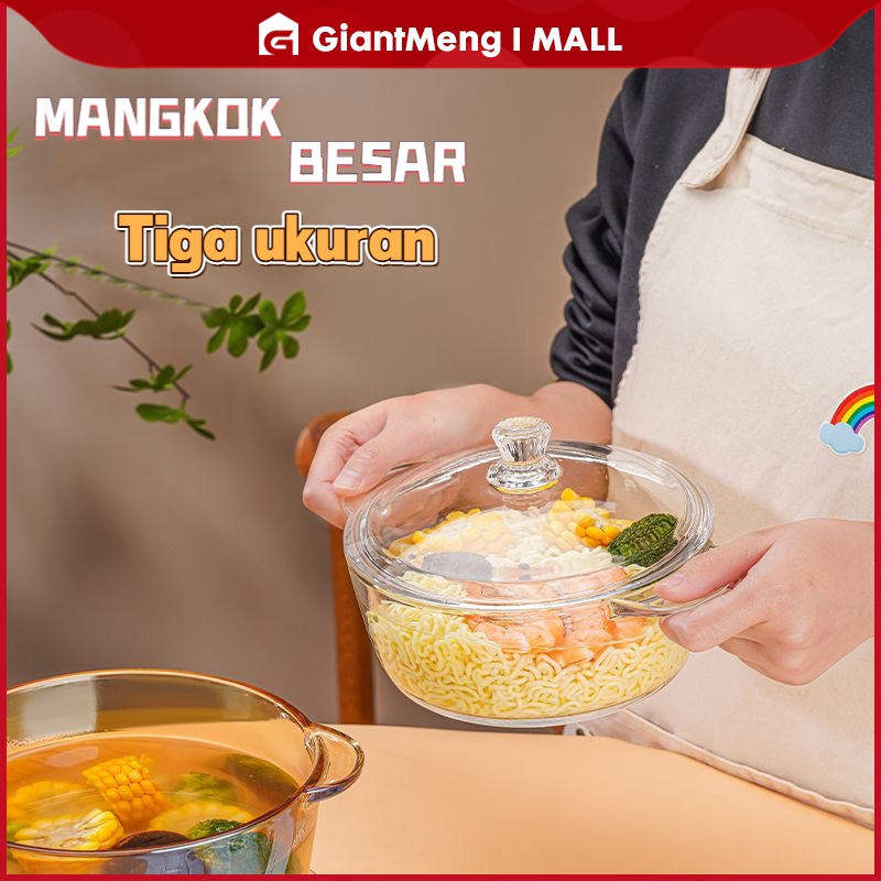 GiantMeng - Mangkok Plastik Aesthetic 450ml/600ml + Tutup | Salad Buah Sup Sayur