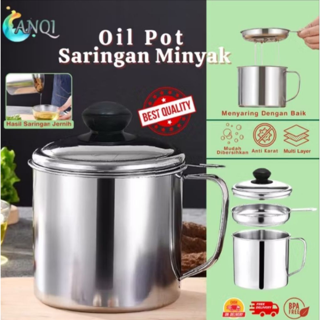 gelas saringan minyak goreng / oil pot