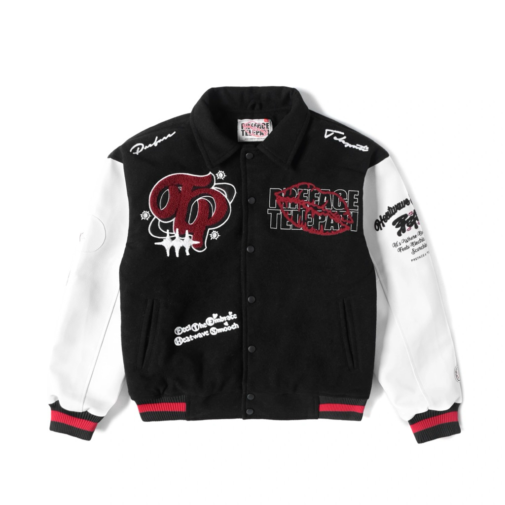 VARSITY JACKET HEATWAVE SMOOCH COLLABORATION WITH PREFACE