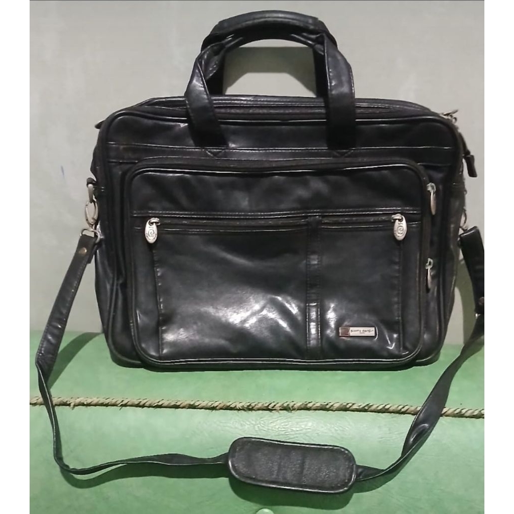 Preloved Tas Kerja Kulit asli,kuat tebal merk Pierre Cardin