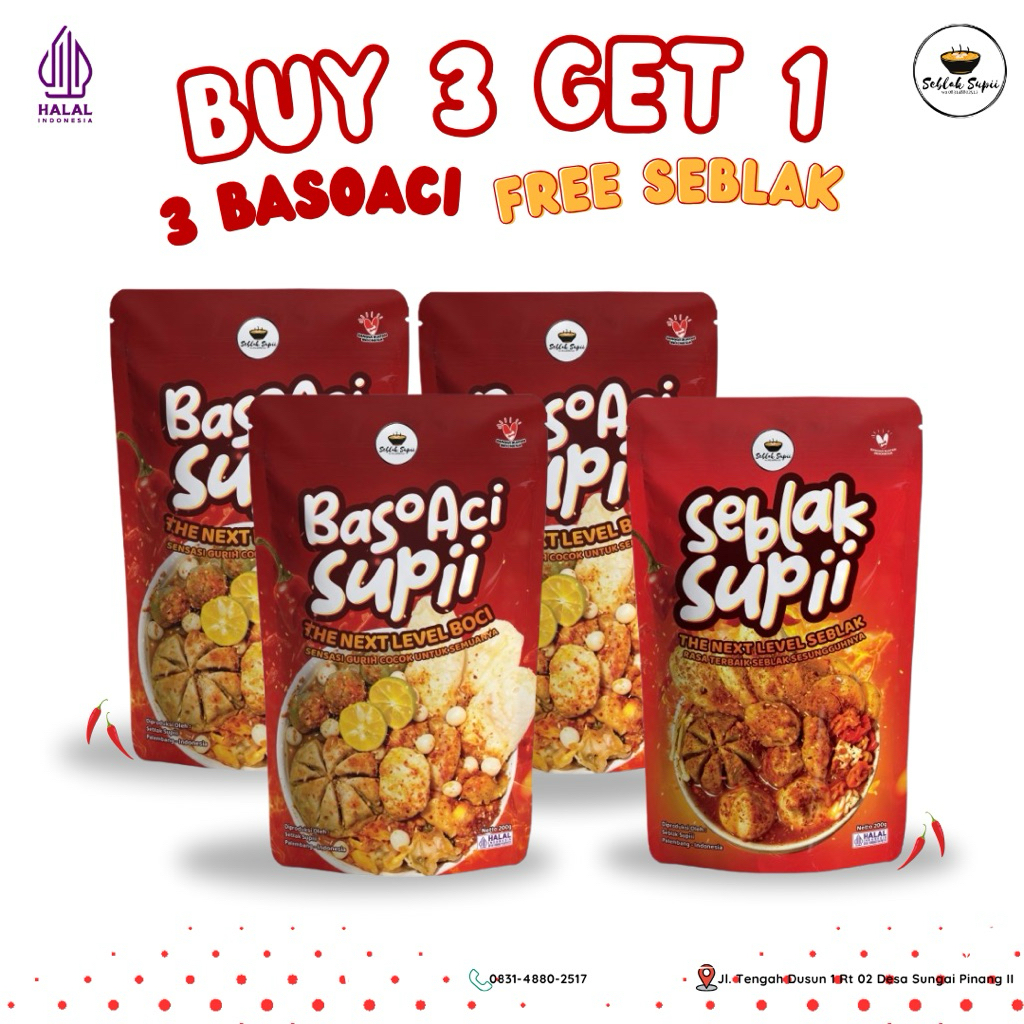 

BASOAI CHILI OIL PROMO SPECIAL! BUY 3 GET 1 FREE ( 3 BasoAci + 1 Pcs Seblak)C