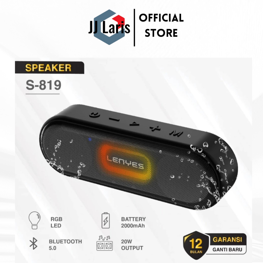 Speaker Lenyes S819 20W RGB Waterproof IPX6 Wireless Bluetooth Super Bass Portable Speaker TWS