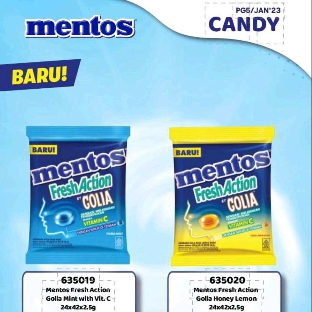 

Mentos Golia Isi 42x2,5g - Permen Mint Cemilan