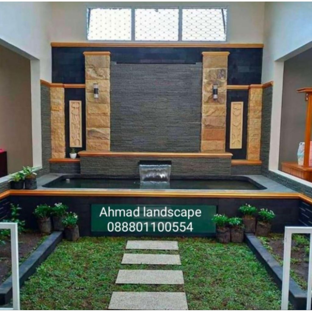 kolam koi air mancur minimalis