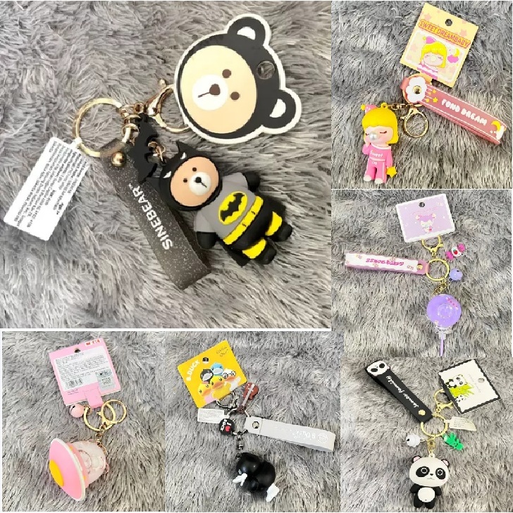 Gantungan kunci keren OHSOME KKV MINISO key chain lucu batman ufo duck rabbit panda lolipop sweet