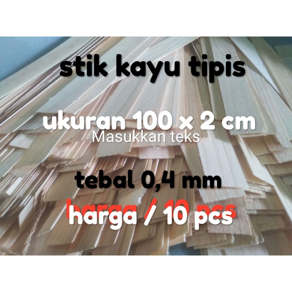 

stik kayu tipis/ stik kayu pinus/ kayu strip uk 100 cm x 2 x 0,4 cm/ bahan kerajinan/ handycraft