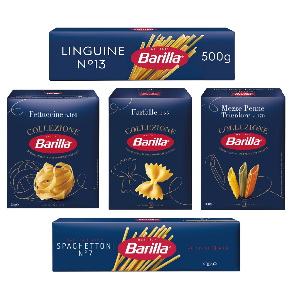 

BARILLA Pasta 500g - Spaghetti / Fettuccine / Penne / Farfalle / Linguine