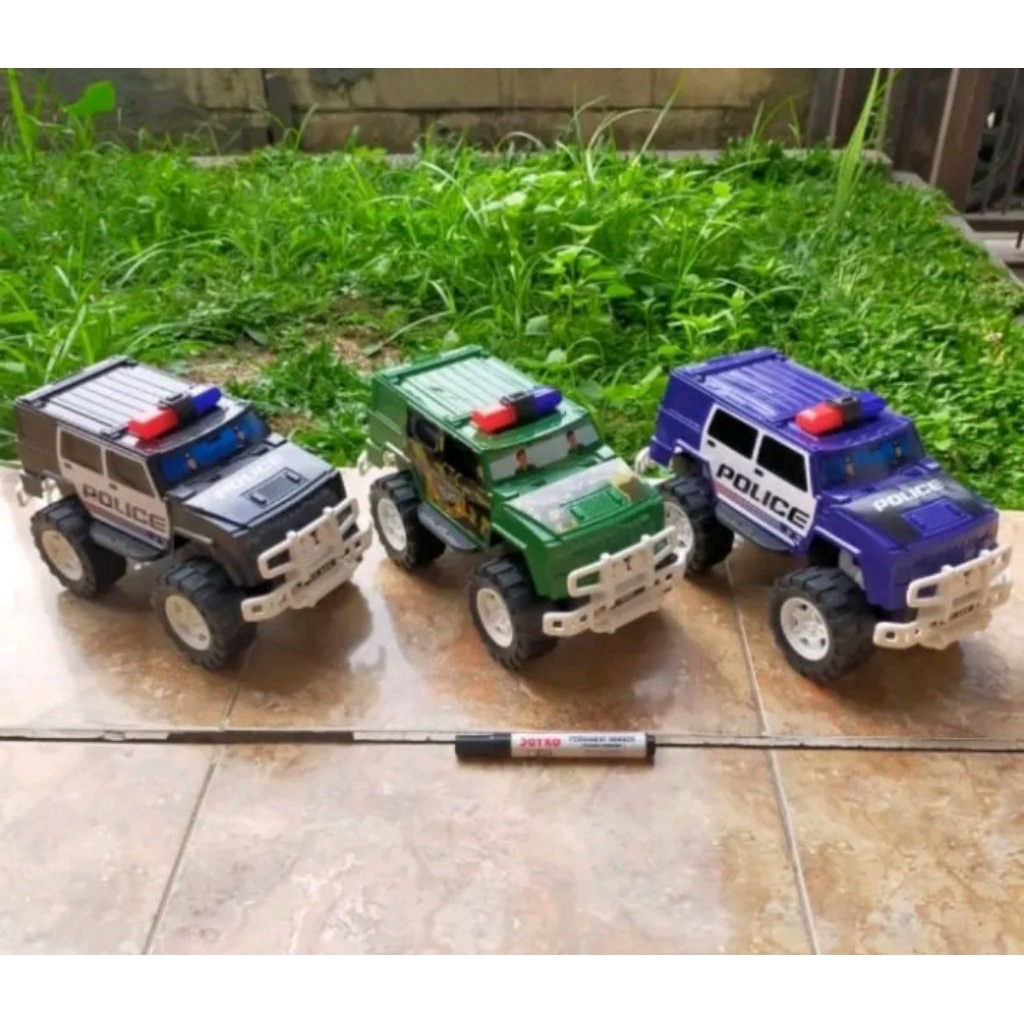 MAINAN ANAK KENDARAAN MOBIL JEEP POLISI BESAR PLASTIK DORONGAN