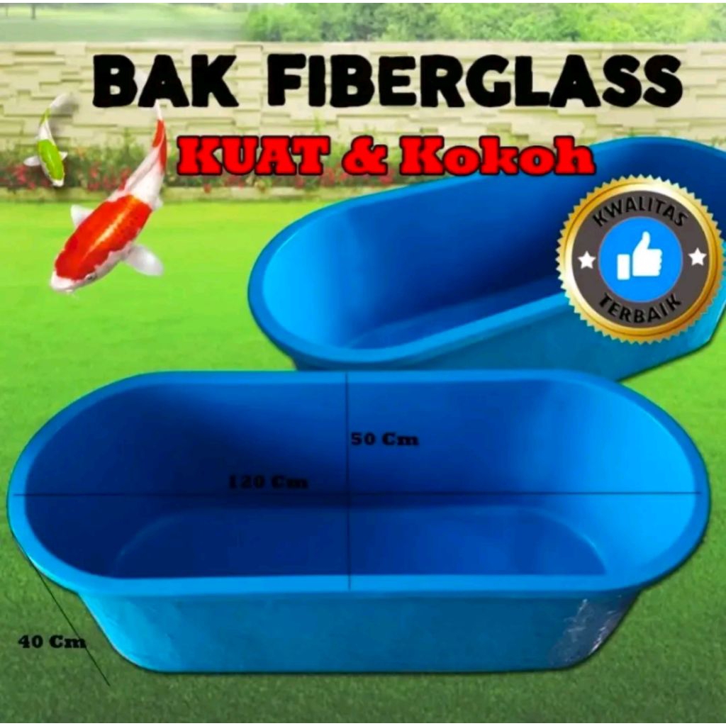 Bak ikan Oval / Kolan ikan fiberglass oval
