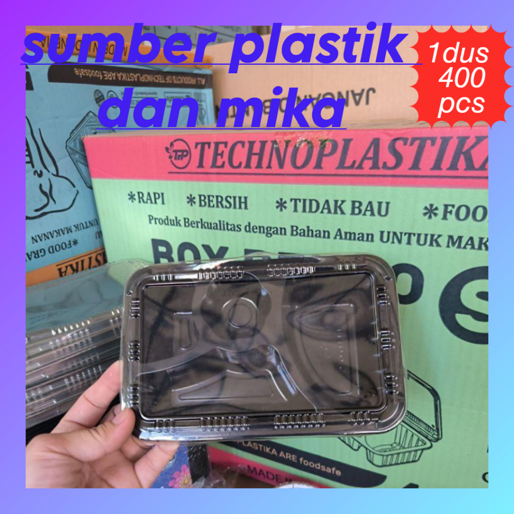 [ GROSIR 1 KARTON 400PCS ] MIKA BOX BENTO S / MIKA BENTO SEKAT 4 MINI ISI 400 SET MIKA BENTO KECIL