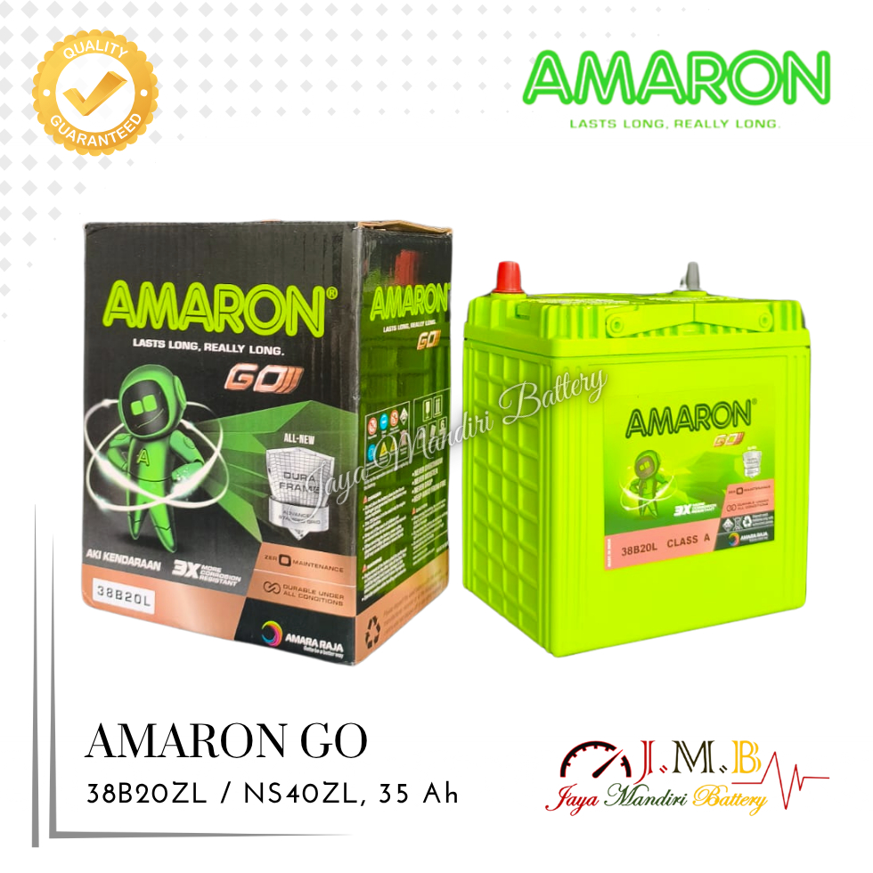 Aki Mobil AMARON GO NS40ZL Aki Kering Untuk Jazz, Brio, Agya, Ayla