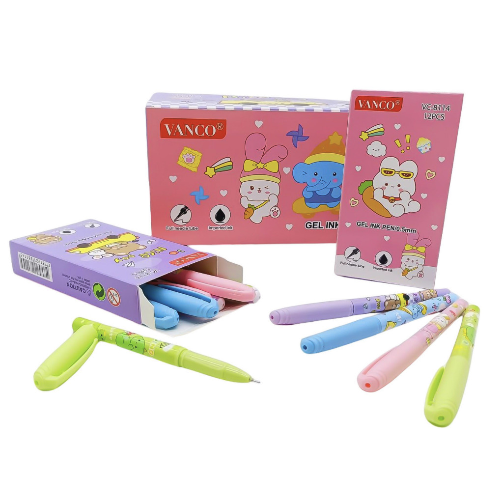 

1 LSN / 12 Pcs Gel Pen Vanco VC-8114 iPen Apel Fancy