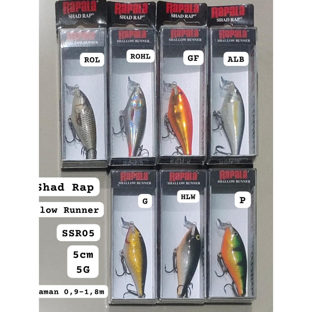LURE / UMPAN RAPALA SHAD RAP SHALLOW RUNNER / SSR-05