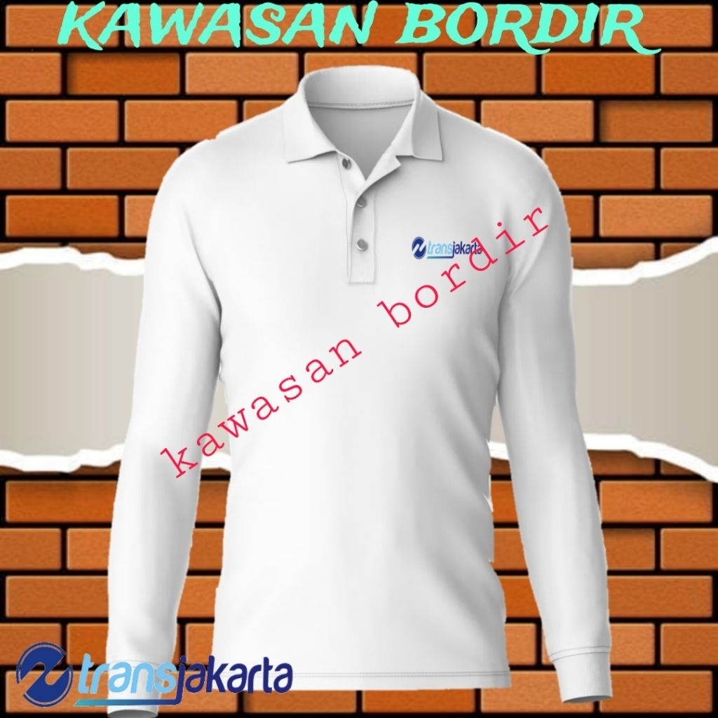 polo shirt Transjakarta kaos Transjakarta seragam Transjakarta baju Transjakarta full bordir..